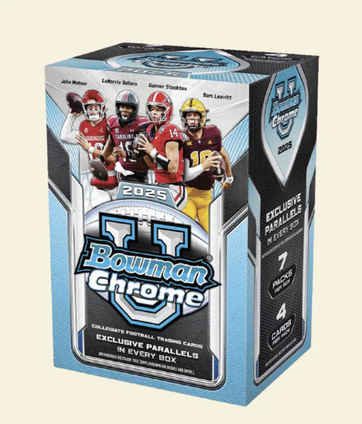 2025 Bowman University Chrome Football Blaster Box
