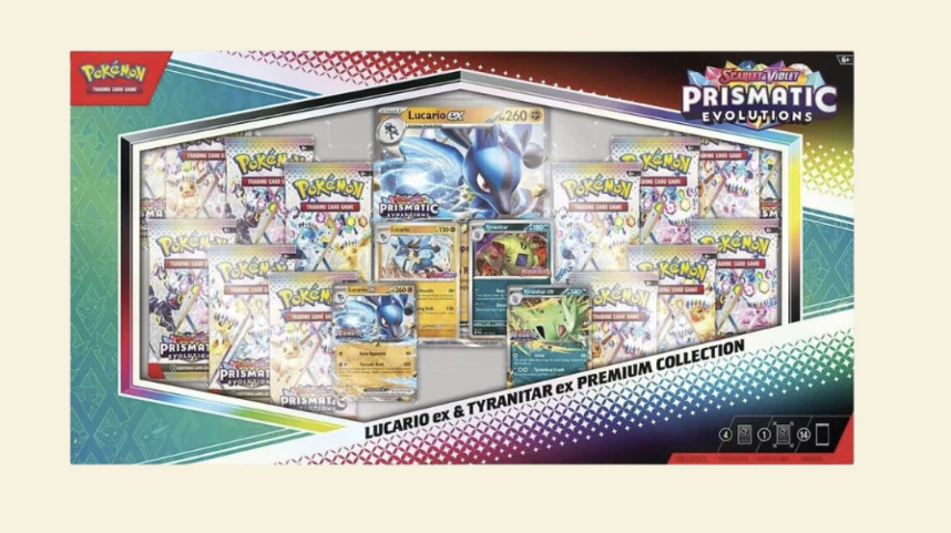 Pokemon: Prismatic Evolutions Lucario EX & Tyranitar EX Premium Collection Box